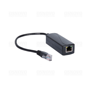 OSNOVO PoE-конвертер Gigabit Ethernet 48V в 24V,  методы PoE: вх. - A (1, 2 (+);3, 6 (-)) и B (4, 5 (+);7, 8 (-)),  вых.- B (4, 5 (+);7, 8 (-)).