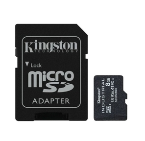 Флеш карта microSDHC 8Gb Class10 Kingston <SDCIT2 / 8GB> Industrial Temperature Class UHS-I с адаптером