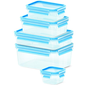 Набор контейнеров Emsa Clip & Close 512753 1л. пластик синий / прозрачный наб.:5пред.  (3100512753)