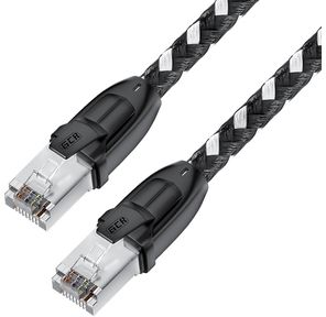 GCR Патч-корд PROF прямой 3.0m,  UTP медь кат.6,  STRONG черно-белый нейлон,  ethernet high speed 10 Гбит / с,  T568B,  GCR-52778