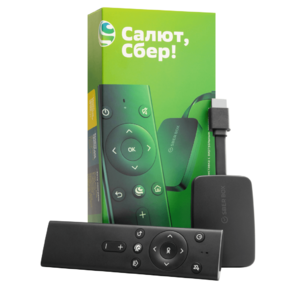 Сбердевайсы SBDV-00001 Устройство с голосовым управлением для приема потокового видео и аудио контента товарного знака "SBER"