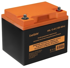 Exegate EX285666RUS Аккумуляторная батарея ExeGate HRL 12-45  (12V 45Ah,  под болт М6)