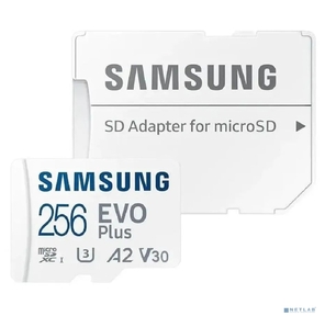 Флеш карта microSD 256GB SAMSUNG EVO PLUS microSDXC Class 10,  UHS-I,   (SD адаптер) 160MB / s