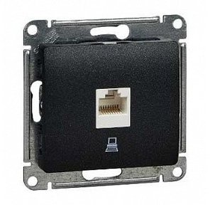 Schneider-electric GSL000781K GLOSSA РОЗЕТКА компьютерная RJ45 кат.5E,  АНТРАЦИТ