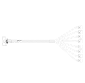 Кабель DiliVing DLMC74-8884 Cable MCIO x8 74P  (прямой)  -TO-  8x SATA 7P  (прямой),  85 Ohm,  12G,  L:75cm