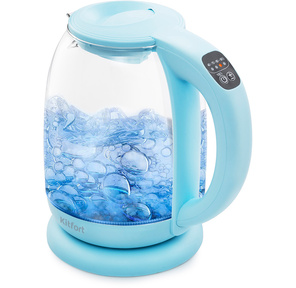 Чайник электрический Kitfort КТ-640-1 1.7л. 2200Вт голубой  (корпус: пластик / стекло)