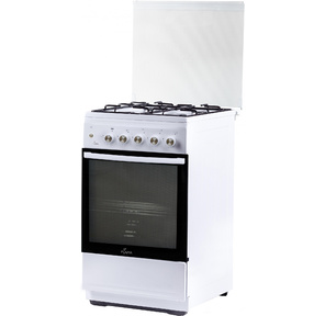 Плита Газовая Flama N FG 24237 W белый  (стеклянная крышка) реш.сталь