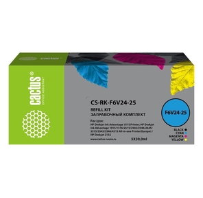 Заправочный набор Cactus CS-RK-F6V24-25 многоцветный набор 5x30 мл для DJ Ink Adv 1115 / 2135 / 3635 / 3835 / 4535
