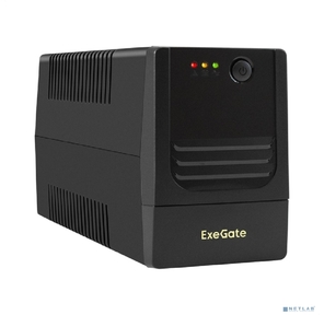 Источник бесперебойного питания ExeGate Power NB-650.LED.AVR.2SH  (650VA / 390W,  LED,  AVR,  2*Schuko,  батарея 12V 7Ah,  Black)
