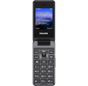 Philips E2601 Xenium темно-серый раскладной 2Sim 2.4" 240x320 Nucleus 0.3Mpix GSM900 / 1800 FM