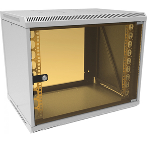 Шкаф коммутационный Suprlan  (05-1093) настенный 12U 600x450мм пер.дв.стекл направл.под закл.гайки 70кг RAL 7035 385мм 19кг 500мм