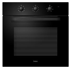 Электрический духовой шкаф EVELUX,  Hi-Tech,  60 см,  объем 65 л,  поворотные переключатели,  таймер,  защитное отключение,  конвекция,  8 режимов,  2 стекла в дверце,  максимальная температура 250 градусов,  энергоэффективность А,  цвет черный