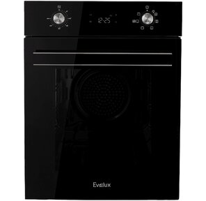 электрический духовой шкаф встраиваемый узкий,  45 см,  7 режимов,   объем духовки 52л,  утапливаемые переключатели,  дисплей Snow White,  фронтальная поверхность Full Black,  хромированные боковые решетки,  панель управления -  черное стекло,  универсальный противень,  дополнительный противень,  решетка-гриль,  двойное стекло дверцы,  максимальная температура приготовления 300 оС,  регулировка яркости дисплея и громкости звукового сигнала,  защитное отключение при перегреве,  охлаждающий вентилятор,  электронны