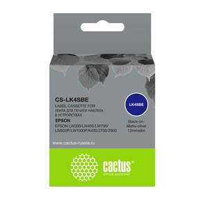 Картридж ленточный Cactus CS-LK4SBE черный для Epson LW300 / LW400 / LW700 / LW600P / LW1000P