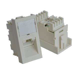 Вставка RJ-45 UTP Cat.5E,  22.5x45 мм угловая,  с маркировкой,  белая