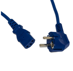 Hyperline PWC-IEC13-SHM-5.0-BL кабель питания компьютера  (Schuko+C13)  (3x1.0),  10A,  угловая вилка,  5 м,  цвет синий