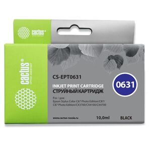Cactus CS-EPT0631 Картридж струйный черный для Epson Stylus C67 / C87 / CX3700 / CX4100 / CX4700  (10мл)