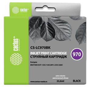 Cactus LC-970BK Картридж  для Brother Brother DCP-135C / 150C / MFC-235C / 260C,   (22.6мл),  черный