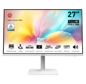Монитор MSI Modern MD2712PW 27" White  (IPS,  1920x1080,  HDMI+Type C,  1 ms,  178° / 178°,  300 cd / m,  1000:1  (100M:1),  100Hz,  MM,  Pivot)
