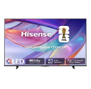 Телевизор ЖК 43'' Hisense /  43",  QLED,  Ultra HD,  VA,  QLED & DLED,  Smart TV  (HomeOS U9.5),  Wi-Fi,  DVB-T2 / T / C / S2 / S,  2х10W,  Game Mode Plus,  HSR 120Hz,  300 nits,  5000:1,  CI+ (1.4),  3хHDMI,  2хUSB,  Black,  2026
