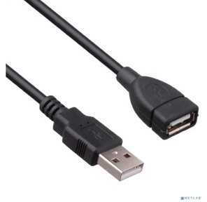 Exegate EX294762RUS Удлинитель USB 2.0 ExeGate EX-CCF-USB2-AMAF-2.0F  (Am / Af,  позолоченные контакты,  ферритовые кольца,  2м)