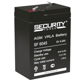 Аккумуляторная батарея Delta SF 6045 напряжение  6 / 4, 5В,  емкость 70х47х107Ач  (26х21х45mm)