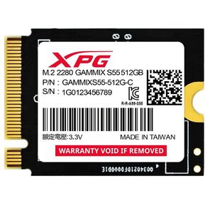 Твердотельный накопитель SSD ADATA M.2 2230 512GB XPG GAMMIX S55 PCIe Gen4x4 with NVMe 5000 / 3000,  3D ТLC NAND,  230TBW