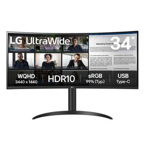 Монитор LG 34" UltraWide 34WR55QK-B черный VA LED 21:9 HDMI матовая HAS 300cd 178гр / 178гр 3440x1440 100Hz DP Ultra WQHD USB 6.9кг