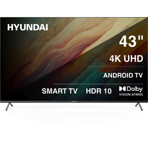 Телевизор LED Hyundai 43" H-LED43BU7009 Android TV Frameless черный / черный 4K Ultra HD 60Hz MEMC DVB-T DVB-T2 DVB-C DVB-S DVB-S2 USB WiFi Smart TV