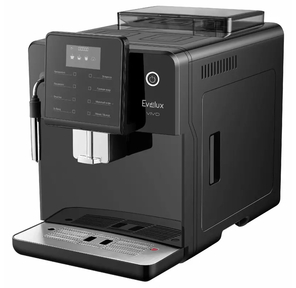 Автоматическая кофемашина EVELUX /  Автоматическая кофемашина EVELUX,  давление 20 бар,  7 программ,  ручные настройки,  возможность приготовления 2-х чашек,  подогрев чашек,  объем 2 л,  приготовление вспененного молока,  защита от перегрева,  сенсорное управление,  цвет черный