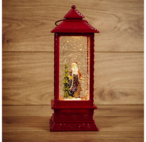 Neon-night 501-062 Декоративный фонарь с эффектом снегопада и подсветкой "Дед Мороз",  ТЕПЛЫЙ БЕЛЫЙ