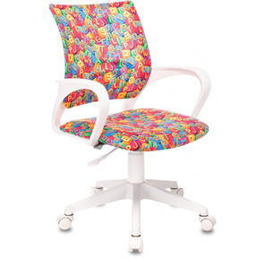 Кресло детское Бюрократ BUROKIDS 1 W мультиколор алфавит крестов. пластик пластик белый