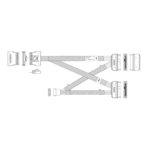 Кабель Amphenol RSL74-6516 Slimline SASx8  -to-  2x U.2  (SFF8639),  85 Ohm,  PCIe Gen4,  70СM