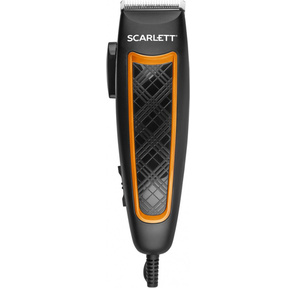 Машинка для стрижки Scarlett SC-HC63C18 черный / оранжевый 15Вт  (насадок в компл:4шт)