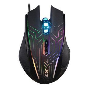 Мышь A4Tech X87 черный оптическая  (2400dpi) USB  (8but)