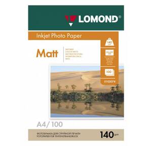 Бумага Lomond A4 140г / м2 100л. матовая  (0102074)