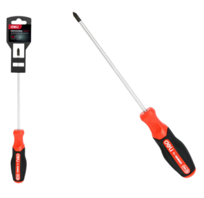 Крестовая DL3457 PH1x100мм сталь S2,  матовый стержень,  двухкомпонентная прорезиненная рукоять