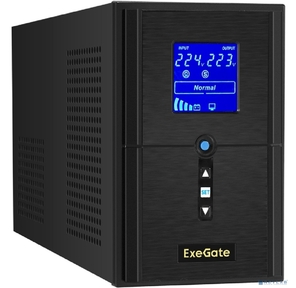 ИБП  (инвертор,  синус,  для котла) ExeGate SineTower SN-1000.LCD.AVR.2SH.1C13.USB <1000VA / 800W,  чистая синусоида,  LCD дисплей,  AVR,  2*Schuko+1*C13,  USB,  линейно-интерактивный,  Black>