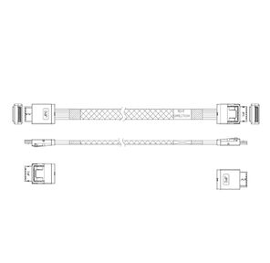 Кабель JPC P47SSDN01000-2    Cable OCuLink x4 42P  (прямой Straight Type)  -TO-  OCuLink x4 42P  (прямой Straight Type) ,  85 Ohm,  L:100cm