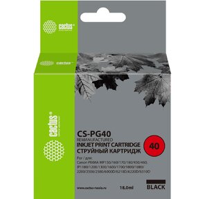 Картридж Cactus CS-PG40 для Canon Pixma MP150 /  MP160 /  MP170 /  MP180 /  MP210 /  MP220 /  MP450 /  MP460