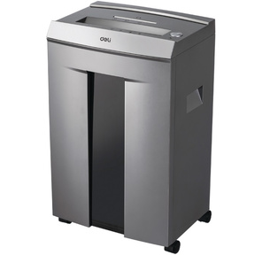 Шредер Deli 9905 / фрагменты / 10лист. / 20лтр. / скрепки / скобы / пл.карты / CD