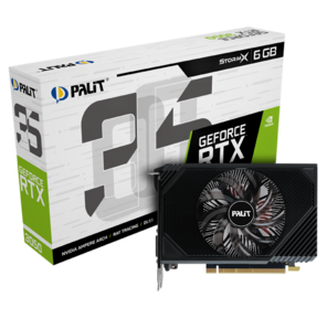 Видеокарта Palit RTX3050 STORMX 6GB GDDR6 96bit DVI DP HDMI 1FAN ITX RTL