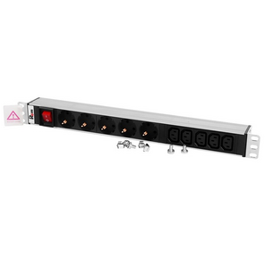 ЦМО Блок розеток Rem-10 без шнура с выкл.,  5 Schuko,  5 IEC 60320 C13,  вход IEC 60320 C14,  10A,  алюм.,  19"  (R-10-5S-5C13-V-440-Z)