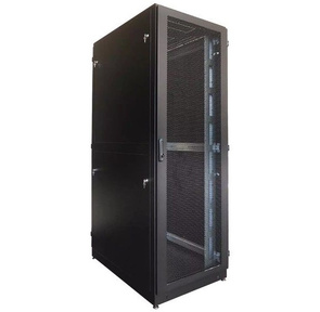 Шкаф серверный напольный 42U  (600  1200) дверь перфорированная,  задние двойные перфорированные,  цвет черный