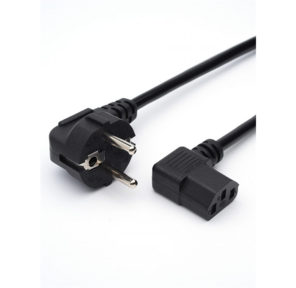 Кабель питания GoPower евровилка-C13  (f) 1.8м ПВХ угловой черный  (1 / 125)