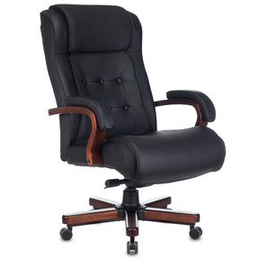 Кресло руководителя Бюрократ T-9926WALNUT черный кожа крестовина металл / дерево