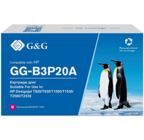Картридж струйный G&G №727 GG-B3P20A пурпурный  (130мл) для HP DJ T920 / T1500 / T2530