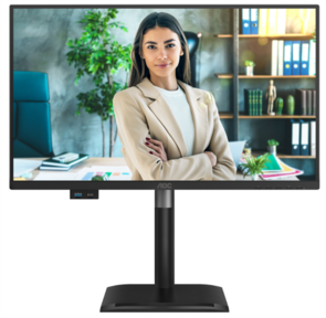 Монитор 23, 8" AOC 1920x1080 WLED 16:9 IPS 300cd,  1500:1,  20M:1,  4ms,  178° / 178°,  VGA,  HDMI,  DP,  USB hub: USB3.2x3,  USB-B3.2,  USB-C (15W),  120Hz,  Speakers,  Tilt,  Height,  Swivel,  Pivot,  Internal,  VESA,  Black,  3y