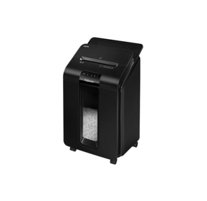 Fellowes Шредер AutoMax 100M FS-4629201 { (секр.P-4) / минирезка / 100лист. / 23лтр. / Уничт:скрепки,  скобы,  пл.карты, автореверс}