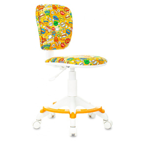 Кресло детское Бюрократ CH-W204 / F оранжевый бэнг крестов. пластик подст.для ног пластик белый